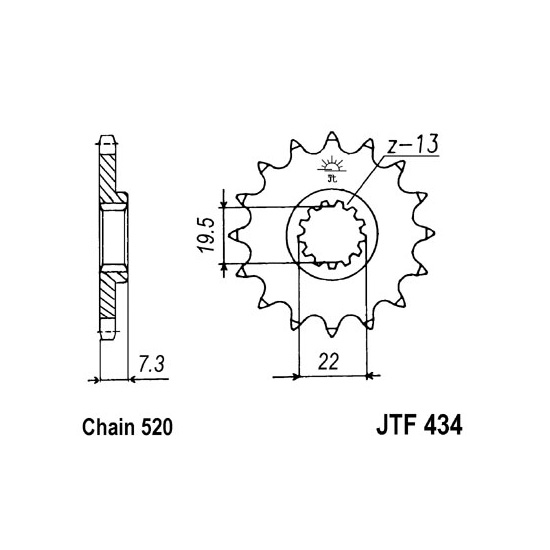 JT SPROCKETS řetězové kolečko SUZUKI DR 250S, 500S, 400S 80-87, GF 250 88, GN 250 82-99, GZ 250 (MARAUDER) 99-12, SP 400, 370 79-80, TU 250 X 97-19, VL 250 LC (INTRUDER), (INTRUDER) 00-12