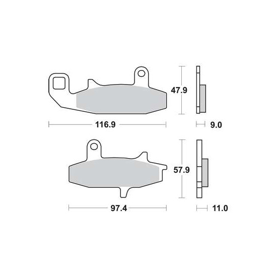 TRW MOTO sada brzdových destiček, kotoučová brzda HONDA VTZ 250 (XELVIS) 92, SUZUKI DR 650RS, 650SE, 650RSE, 650RE, 650, 650R, 650R (DAKAR), 800S (BIG), 750S (BIG) 88-96 (B0053AQJY8, FDB606P, MCB597SM)