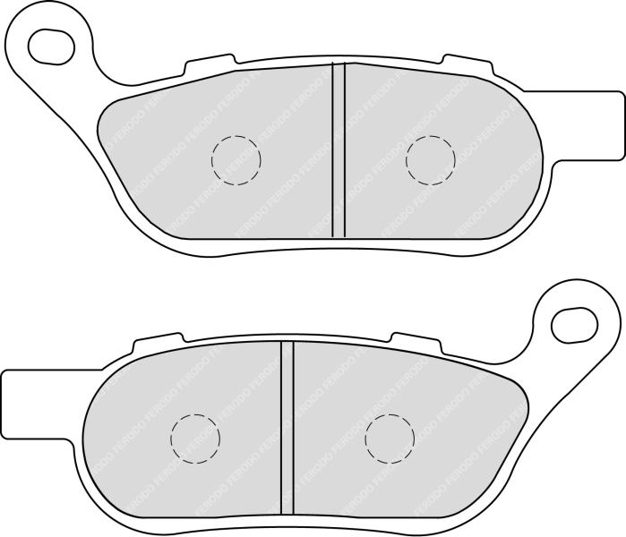 Levně FERODO sada brzdových destiček, kotoučová brzda HARLEY DAVIDSON FLSTF 1584 (FAT BOY), 1690 (FAT BOY) 08-17 (FDB2251, 42298 08)