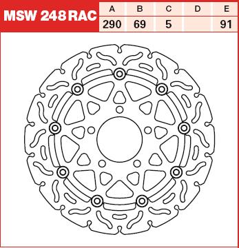 TRW ENGINE COMPONENT brzdový kotouč SUZUKI GSF 650 S (BANDIT), A (BANDIT ABS), (BANDIT) 05-06, GSX 750 F 03-06, M 1500 (INTRUDER) 09-12, SV 650 S 03-09, VLR 1800 RT (C) (INTRUDER ED), R (C) (INTRUDER) 08-13, VZ 1500 (INTRUDER) 09-13 (B0068NQQ3S, 78B40821)