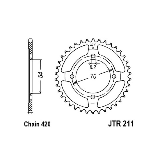 JT SPROCKETS řetězová rozeta HONDA C 50, 90 81-02