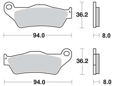 TRW MOTO sada brzdových destiček, kotoučová brzda ATK 125 125 LC 99-01, 250 250 LC, AC 96-01, 260 260 LC 96-01, 406 406 96-99, CROSS 350 COUNTRY, 50 MINI, 605 COUNTRY 96-01, DIRT 600 AC, 500, 605 SOHC, 500 SOHC 98-01, ENDURO 500, 605 AC, 350, 605 SOHC, 35