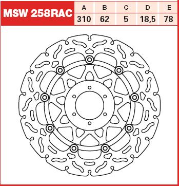 TRW ZF front brake disc HONDA CB 1100 X11 00-03, CBR 1100XX BLACKBIRD 99-08 (310X62X5mm) WAVE