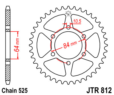 JT SPROCKETS řetězová rozeta SUZUKI GT 250 73-75