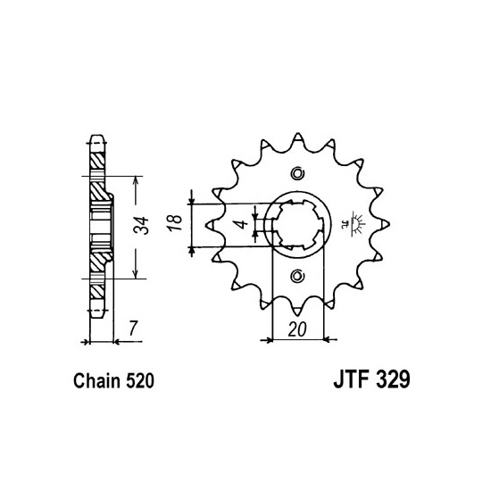 JT SPROCKETS řetězové kolečko HONDA MTX 125 R 87-89