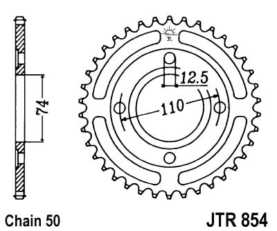 JT SPROCKETS řetězová rozeta YAMAHA RD 400, 250LC, 250 78-80, XS 250, 500, 400, 400SE (SPECIAL) 76-83