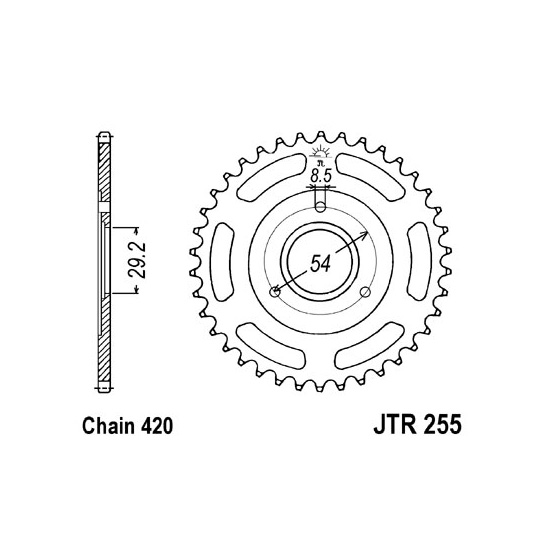 JT SPROCKETS řetězová rozeta HONDA Z 50 RD 86