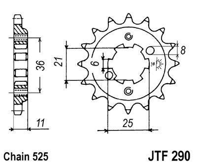 JT SPROCKETS řetězové kolečko HONDA GB 500 (CLUBMAN), 400F 89-12