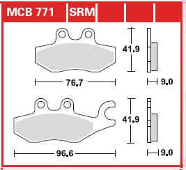 TRW MOTO sada brzdových destiček, kotoučová brzda PIAGGIO/VESPA BEVERLY 350 4T 4V IE (SPORT TOURING), 300IE (TOURER), 125RST 4T-4V I.E., 300RST 4V 4T IE, 300IE RST 4T 4V, 350S, 300IE ABS 06-17, MP3 300IE (MIC), 300 (YOURBAN ERL), 500 (BUSINESS), 125, 300 