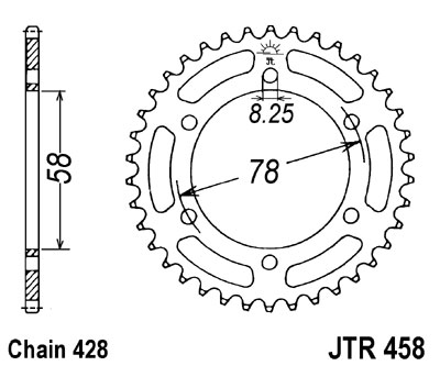 JT SPROCKETS řetězová rozeta KAWASAKI KH 125, 100 83-98