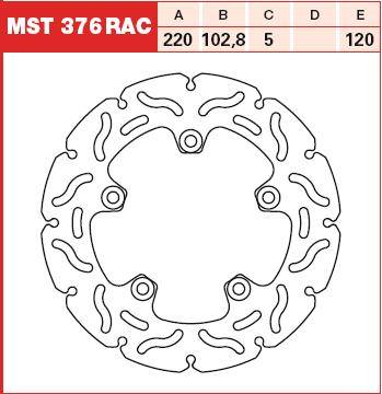 TRW ENGINE COMPONENT brzdový kotouč APRILIA RSV 1000 R, (FACTORY), RSV4 R APRC FACTORY, (MILLE), RSV4 R APRC, RSV4 R APRC FACTORY SE, RSV4 R FACTORY