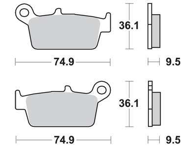 TRW MOTO sada brzdových destiček, kotoučová brzda CPI SAHEL 125 02, GAS GAS EC 300, 450FSE, 200, 450FSR, 515FSR, 250, 125, 400 99-09, FSE 450, 400 03-09, FSR 450, 515 03-11, MC 125, 250 00-10, PAMPERA 400 06, SM 400FSE, 450FSE, 450FSR 03-09, HONDA CR 250R