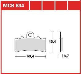 TRW MOTO sada brzdových destiček, kotoučová brzda BMW C 400 GT 19, G 310 16, KTM DUKE 390, 125, 200 11-20, RC 125, 200, 390, 390 R 14-20