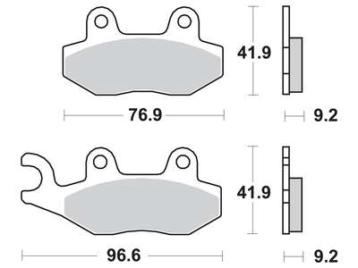 TRW MOTO sada brzdových destiček, kotoučová brzda ATK 250 250 LC, AC 94-95, 260 260 LC 95, 406 406 94-95, CROSS 605 COUNTRY, 350 COUNTRY 94-95, ENDURO 350 SOHC, 605 AC, 350, 605 SOHC 94-95, BENELLI CAFFENERO 250 (LEFT) 06, CAGIVA CANYON 500 95, WR 125 93,