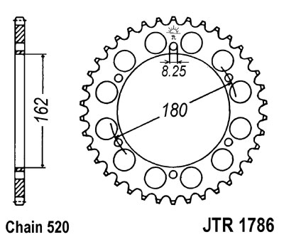 JT SPROCKETS řetězová rozeta SUZUKI PE 400X, 400T, 250 79-82