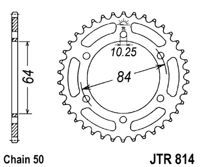 JT SPROCKETS řetězová rozeta SUZUKI GS 450, 425, 400 77-88, GSX 400 E 82-87