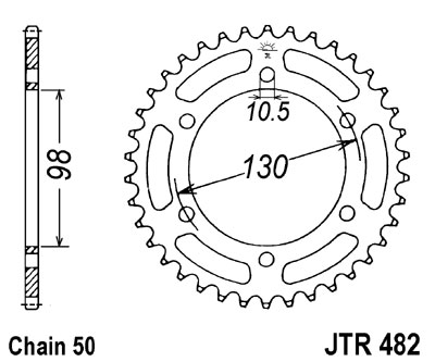JT SPROCKETS řetězová rozeta KAWASAKI H2A 750 73, H2B 750 74, H2C 750 75