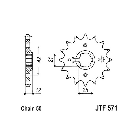 JT SPROCKETS řetězové kolečko YAMAHA FJ 600 84-85, FZ 600 86-89, XJ 550, 600, 400 81-91, XS 250, 400 (DOHC) 82, YX 600 86-90