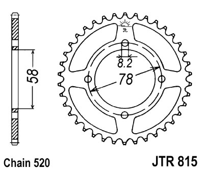 JT SPROCKETS řetězová rozeta SUZUKI SB 200 N, X 79-81