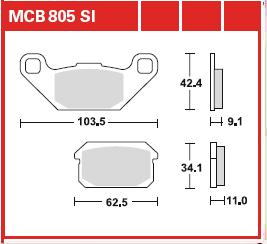TRW MOTO sada brzdových destiček, kotoučová brzda ADLY 320 320 S, U 07, 500 500 S 08, ATV 300 (SPORT) 07, PGO BUGRIDER 200, 250 05-07 (B0053AQEXO)