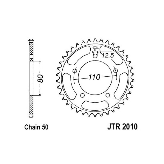 JT SPROCKETS řetězová rozeta TRIUMPH ADVENTURER 900 96-01, DAYTONA 750, 1000, 900SUP.III, 900, 1200 91-97, LEGEND 900 (DELUXE), TT 98-01, SPEED 900 (CARB.) 94-96, SPRINT 900 93-98, THUNDERBIRD 900, 900SPORT, 750 95-04, TIGER 900, 955I 91-04, TRIDENT 900,