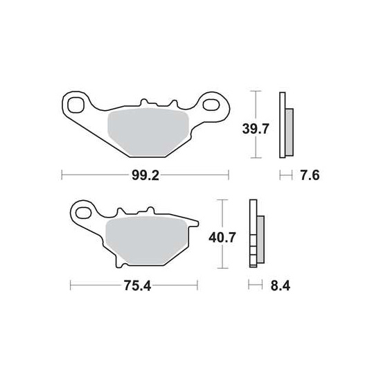 TRW MOTO sada brzdových destiček, kotoučová brzda KAWASAKI KLX 125 03-06, KMX 125 99-03, SUZUKI AN 125, 150 95-00, DR-Z 125 L 03-13, RM 80X, 85L 96-04, TR 50 S (STREET MAGIC) 98-00, UC 125 (EPICURO) 99-02, UG 110 (HOKUTO) 00 (B0053APPM0, 2P279GS, 37.10520