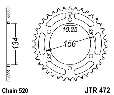 JT SPROCKETS řetězová rozeta KAWASAKI KR-1 250 89-91, ZR 250 (BALIUS) 91-95