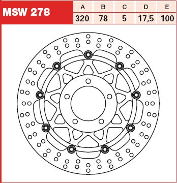 TRW MOTO brzdový kotouč TRIUMPH DAYTONA 955 I 01-06, SPEED 1050, 955, 1050R 02-15, SPRINT 1050 ST 11, TIGER 1050 SE (ABS), SE, (ABS), (SPORT) 06-13 (B0068NU0KI, T2021115, TPS18)