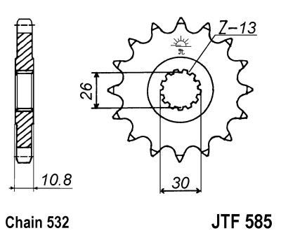 JT SPROCKETS řetězové kolečko YAMAHA XJR 1200 95-98 (MT4025T17K)