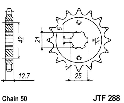 JT SPROCKETS řetězové kolečko HONDA CB 500 (FOUR), 750K (FOUR), 550K (FOUR), 550F (SUPERSPORT), 750F (SUPERSPORT), 500K1, 500K2, 750A (HONDAMATIC) 71-80