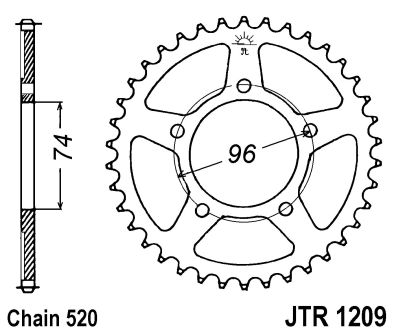 JT SPROCKETS řetězová rozeta HONDA NSR 250 R 88-89