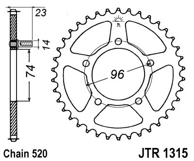 JT SPROCKETS řetězová rozeta HONDA NSR 250 SP, R 90-93 (HA16.240)