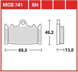 TRW ENGINE COMPONENT sada brzdových destiček, kotoučová brzda SUZUKI VL 1500 (INTRUDER), LC (INTR.LEGEND.CLAS.), LC (C) (INTRUDER) 01-08 (B005N4RA06, 2P214ST, MCB741LF)