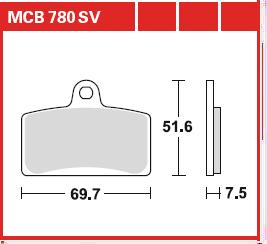 TRW MOTO sada brzdových destiček, kotoučová brzda DERBI GPR 125 (NUDA), (NUDE RADIAL CALIPER) 04-06 (B0053AQ7KE, 07GR72SA, MT07GR72SA)