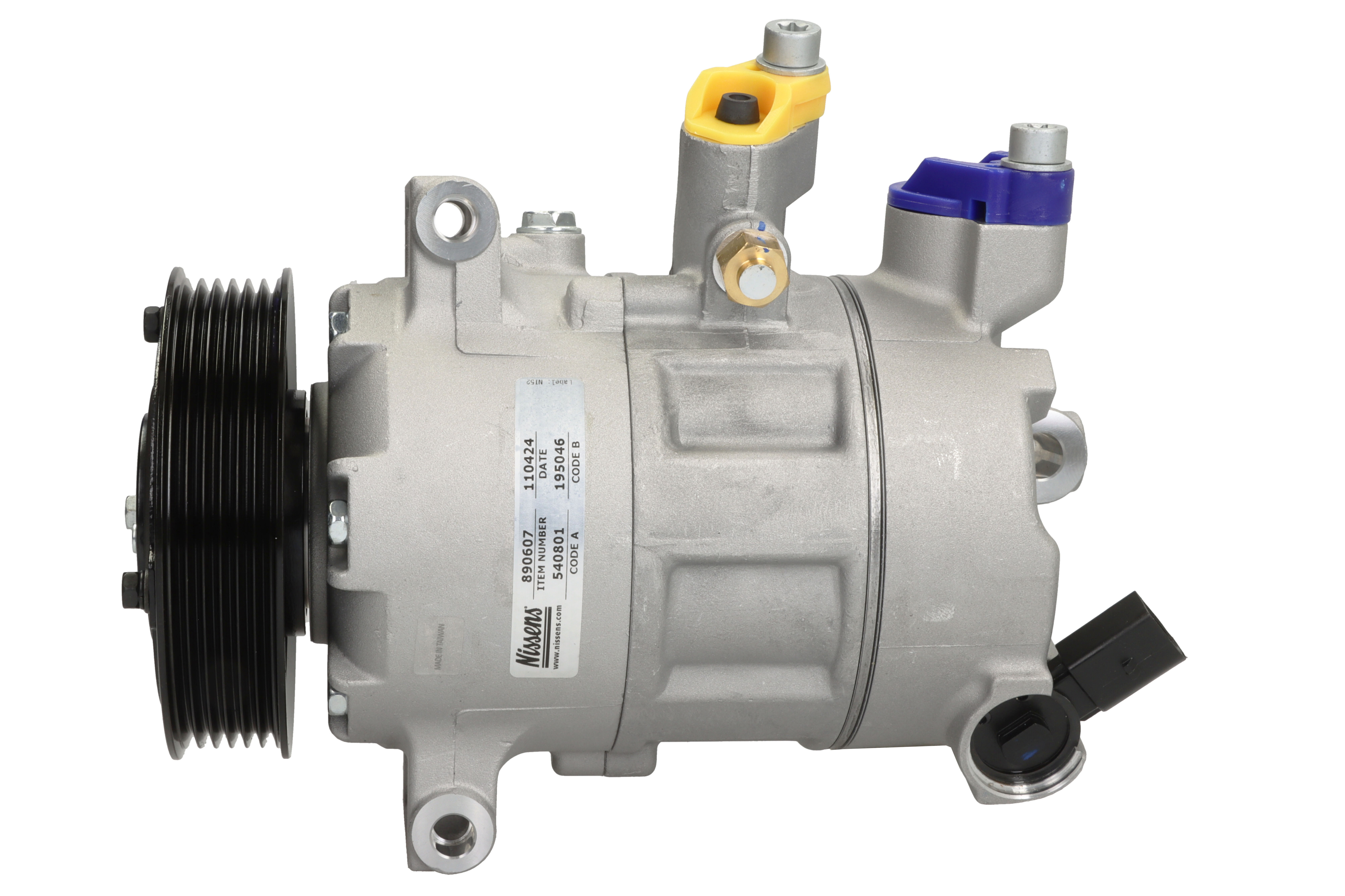 Компресор кондиціонера AUDI A 3 / S 3 (8V) (12-) 1.4 TFSI|SEAT LEON (5F) (12-) 2.0 TDI|S NISSENS (890607) Nissens фото 3