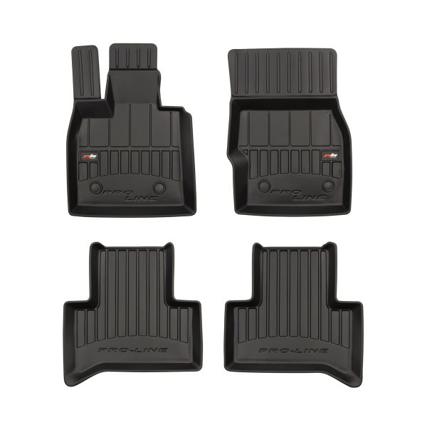 Set 5 covorase auto ALFA ROMEO STELVIO (949_) din 2012-2020, cu covoras tunel median, cauciuc, 4x Stickere auto cu ALFA ROMEO