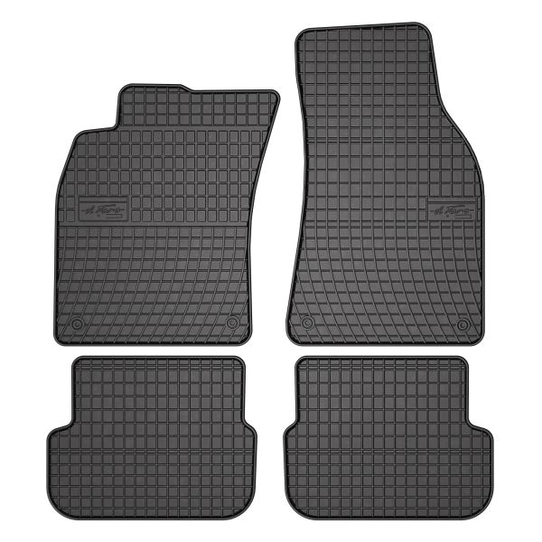 Set Covorase Auto Si Tavita Portbagaj AUDI A6 C6 (4F2) din 2004-2011, Cauciuc, Protectie Porbagaj, 4x Stickere auto cu AUDI