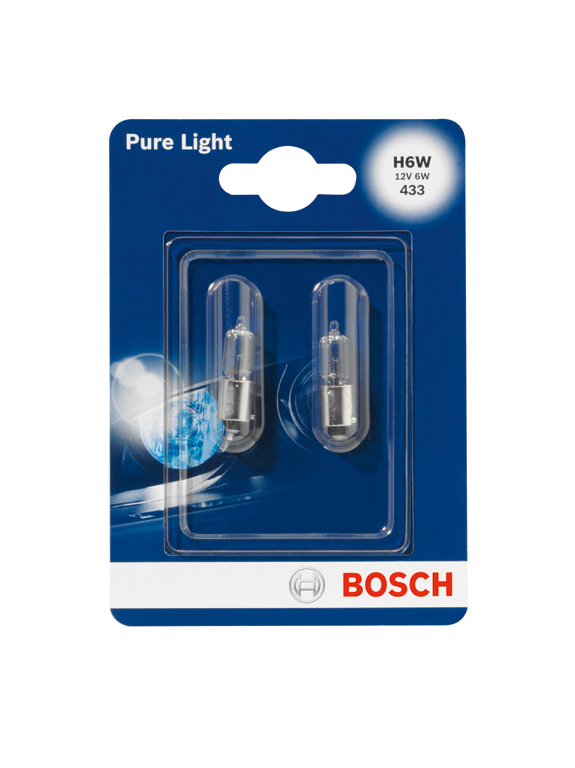 Автолампа H6W 12V 6W BAX9s Pure Light (BL/к-кт 2шт.) Bosch фото 5