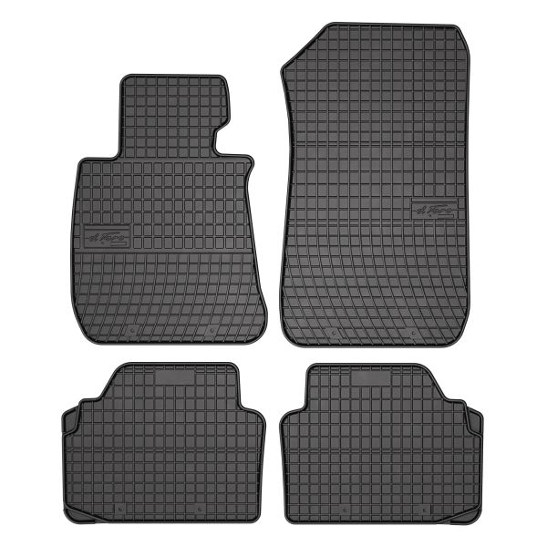Set Covorase Auto Si Tavita Portbagaj BMW Seria 3 (E90) din 2004-2011, Cauciuc, Protectie Porbagaj, 4x Stickere auto cu BMW