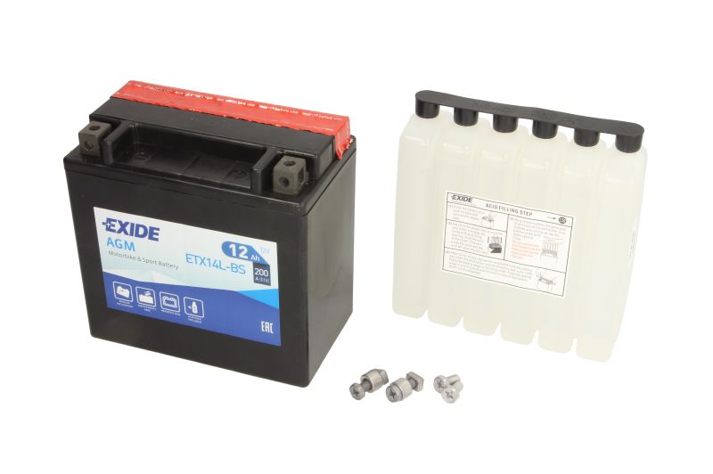 EXIDE startovací baterie BUELL 1125 1125 R, CR 08-10, HARLEY DAVIDSON XG 750 (STREET), 500 (STREET) 15-16, XL 1200V (SP. SEVENTY TWO), 1200X (FORTY
