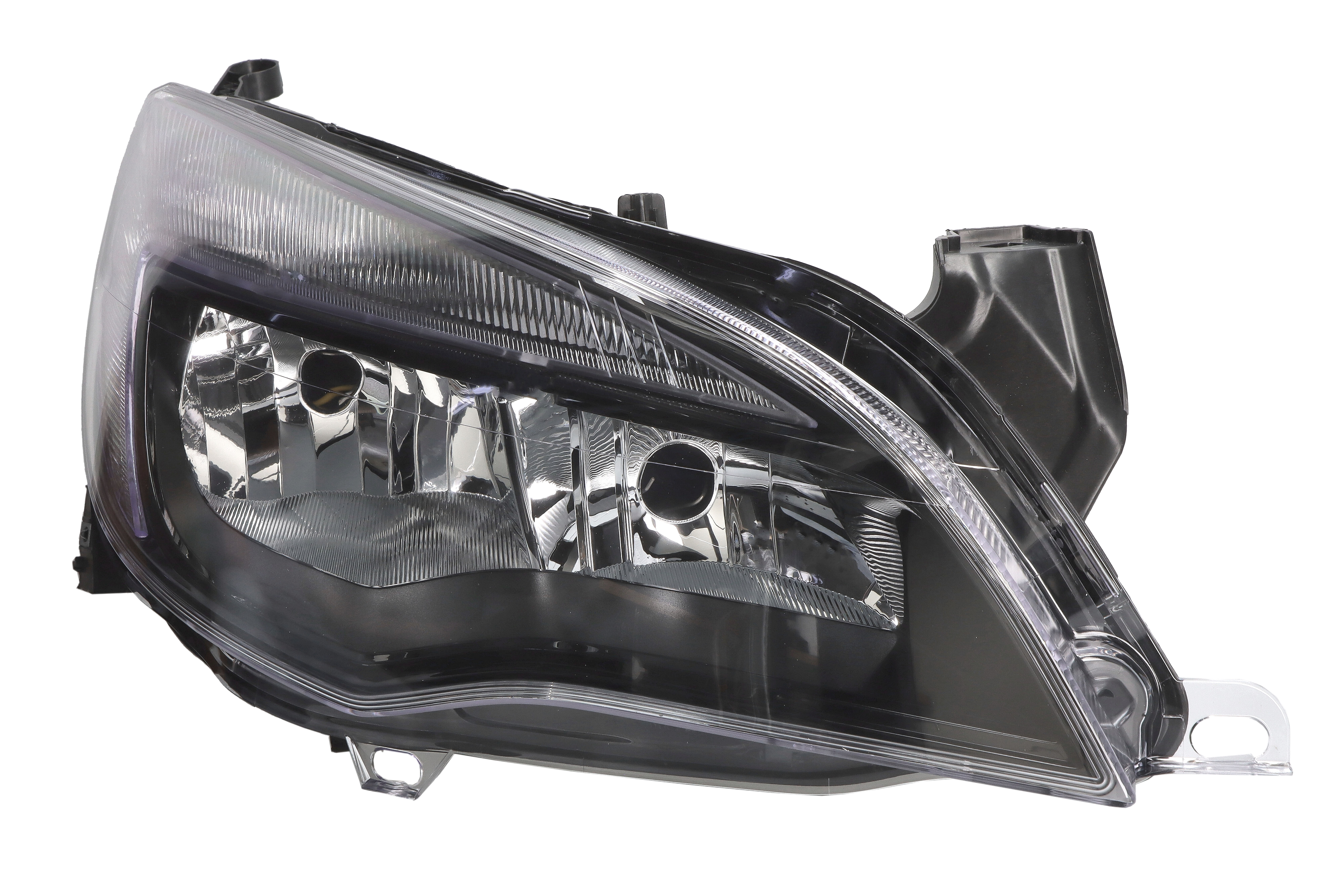 Фара прав (H7/H7/W21, електричн, з мотором, колір відбивача: чорн) OPEL ASTRA J 09.12-04.18