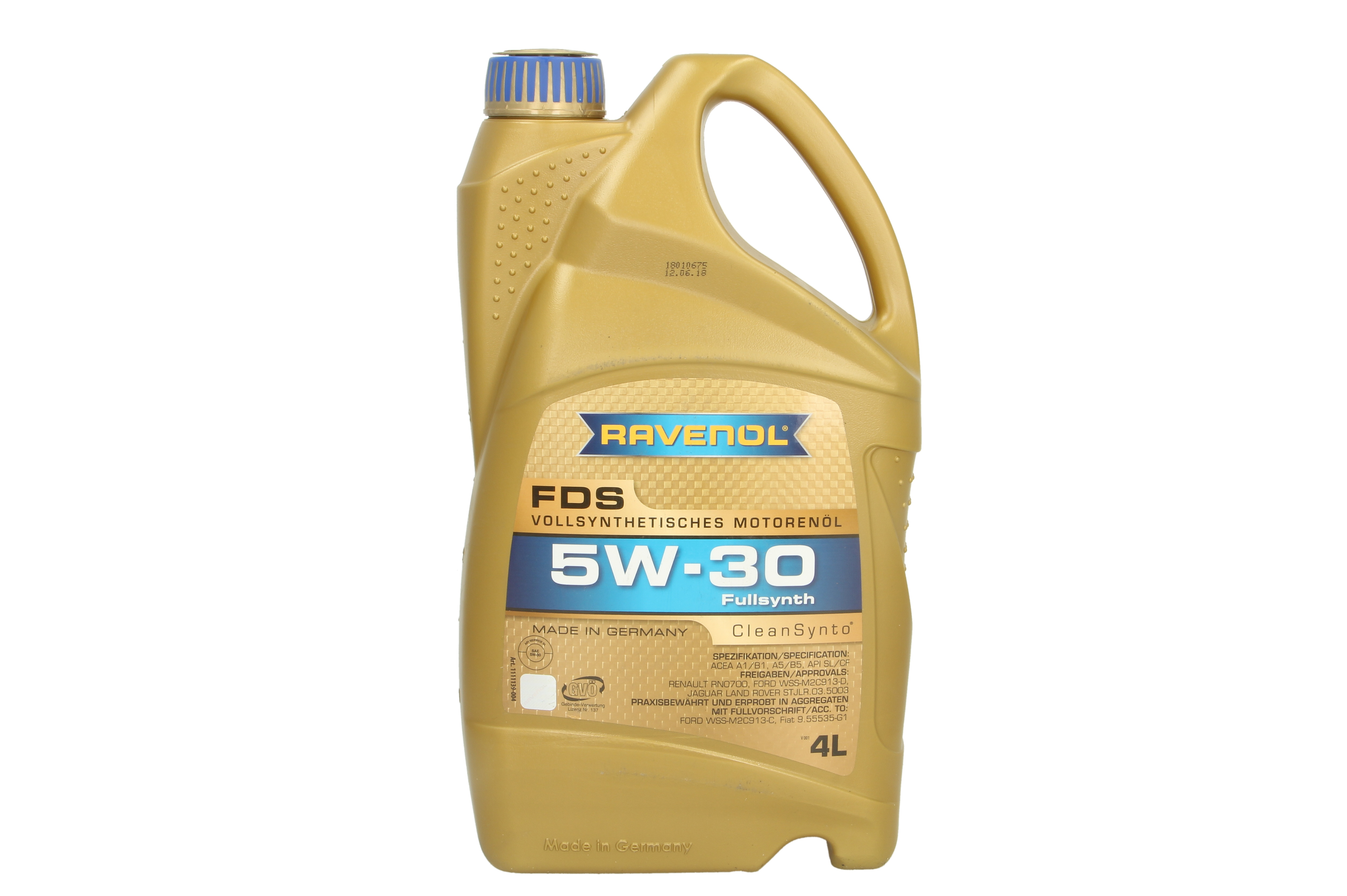 Моторна олива USVO (4L) 5W30 ,API CF, SP, ACEA A5, A7, B5, B7, FIAT 9.55535 G1, FORD M2C913 C, FORD M2C913 D, JAGUAR 03.5003, LAND ROVER 03.5003, MB 229.6, RENAULT RN 0700