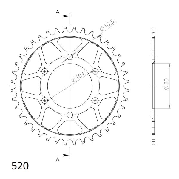 SUPERSPROX řetězová rozeta KAWASAKI EN 650 (VULCAN) 15-20, ER-6F 650 06-16, ER-6N 650 ABS 05-16, EX 650 R (NINJA) 06-19, KLE 650 (VERSYS ABS), (VERSYS) 07-20, Z 800, 800E, 650, 750R (ABS), 750 04-20, ZR 750S, 800 05-13, ZX-6R 600 (NINJA), 636 05-20, ZX-6R