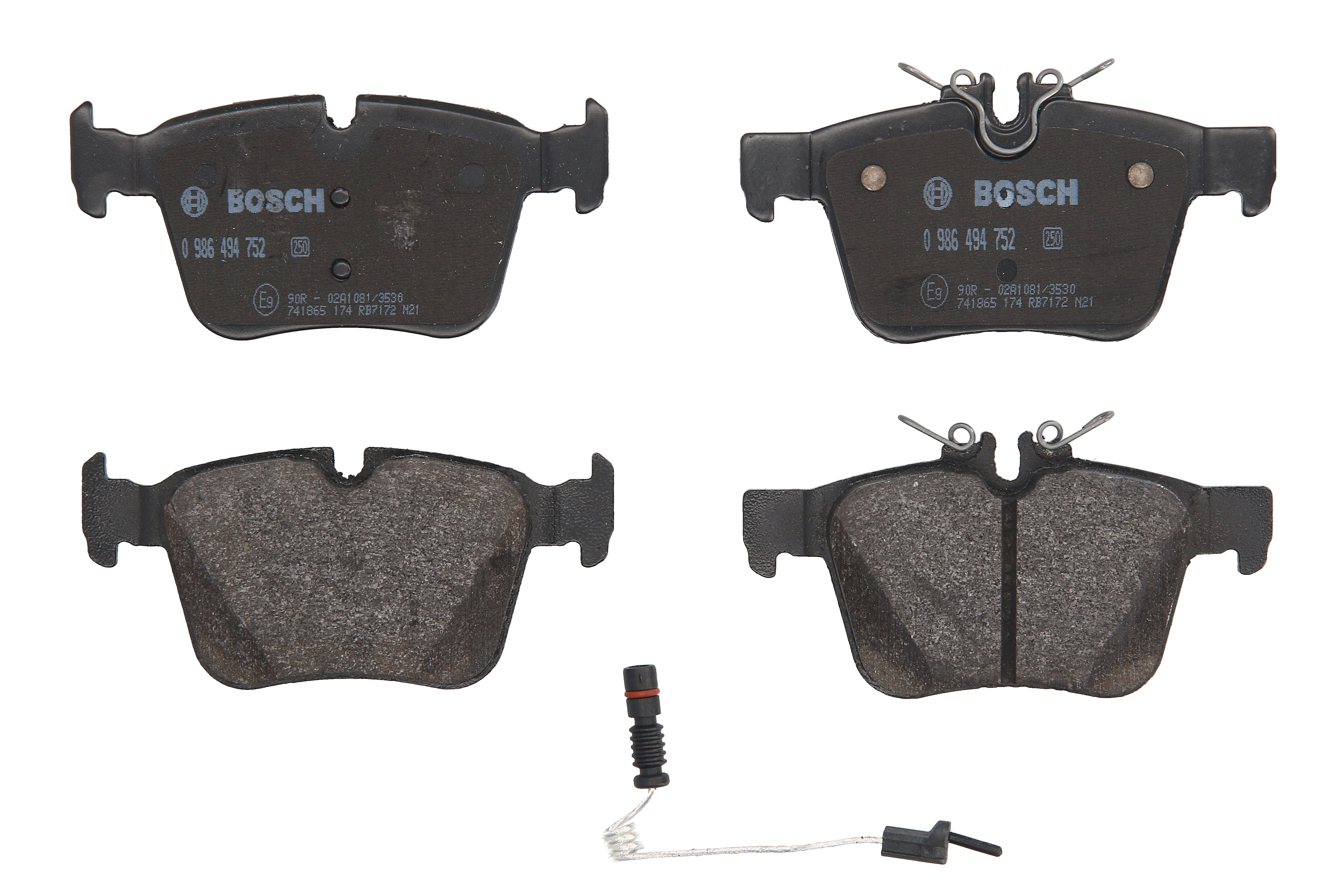 Колодки гальмівні (задні) MB C-class (W205/S205/C205/A205) 13- (з датчиком) Bosch фото 12