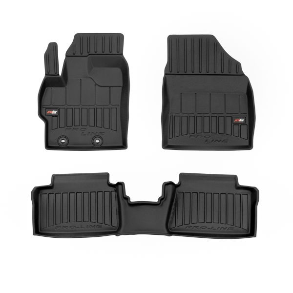 Set 5 covorase auto TOYOTA YARIS (_P21_, _PA1_, _PH1_) din 2007-2018, cu covoras tunel median, cauciuc, 4x Stickere auto cu TOYOTA