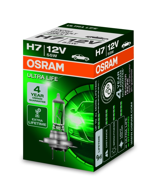 Автолампа галогенова 55W H7 12V 55W PX26D / ULTRA LIFE - В 4 РАЗИ ЗБІЛЬШЕНО СТРОК СЛУЖБИ / OSRAM (64210ULT) osram фото 3