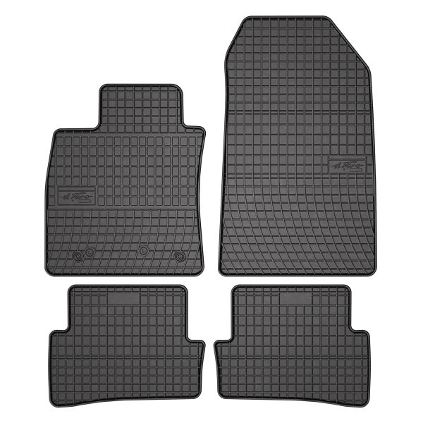 Set 5 covorase auto RENAULT CLIO IV Hatchback Van (BH_) din 2000-2007, cu covoras tunel median, cauciuc, 4x Stickere auto cu RENAULT