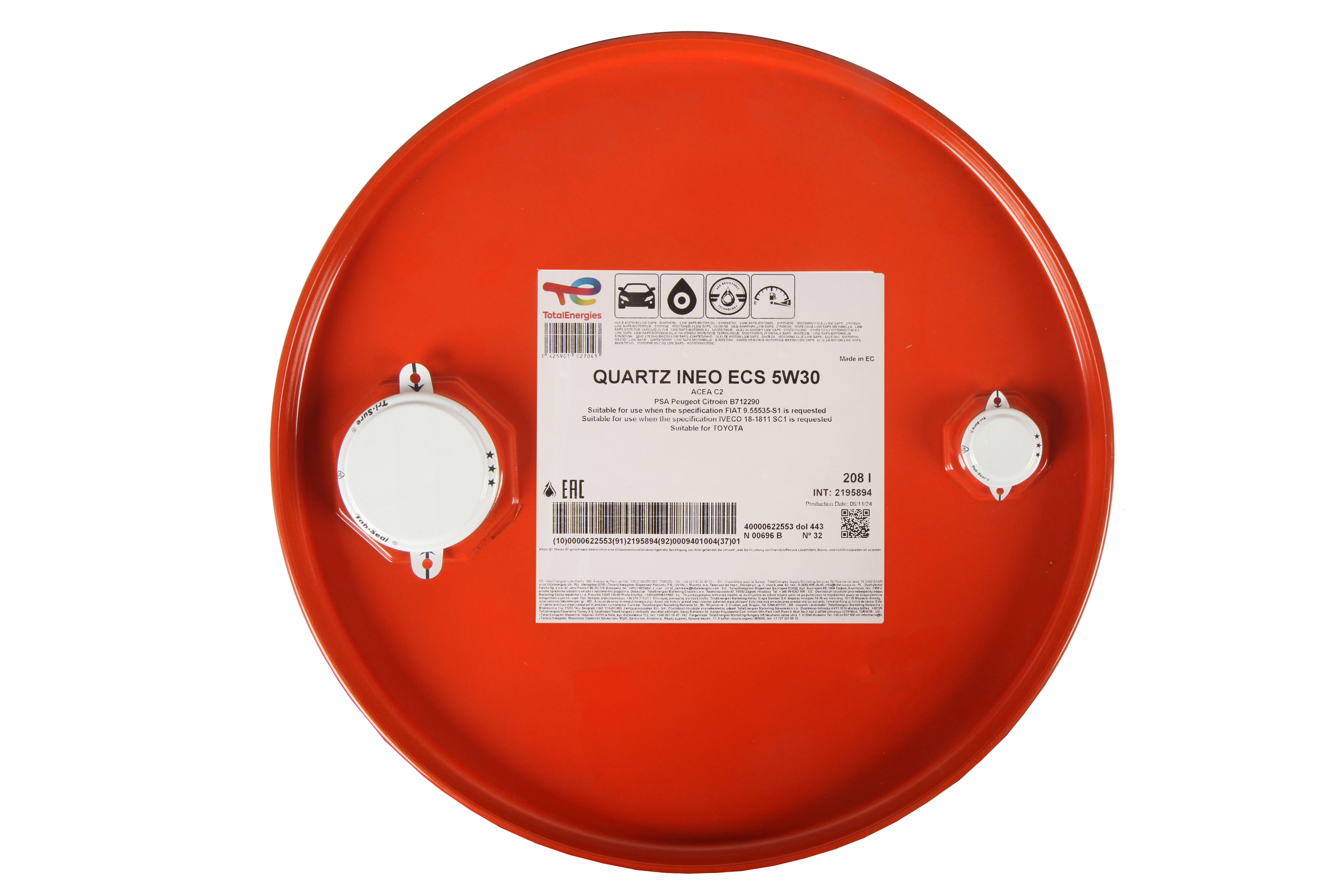Моторна олива Quartz INEO (1L) 5W30 , ACEA C2, CITROEN B71 2290, FIAT 9.55535 S1, IVECO 18-1811 SC1, PEUGEOT B71 2290, TOYOTA фото 7