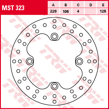 TRW MOTO brzdový kotouč HONDA NES 150, 125 00-06, PS 125I, 150I 06-13, SES 125 (DYLAN), 150 02-06, SH 125, 125I, 150I, 125I (SCOOPY) 01-13, TRX 400 EX (SPORTTRAX) 02-10, XR 250R, 400R, 600R, 600L, 250L 89-02, KAWASAKI KFX 400 (KSF) 03-06, SUZUKI LT-Z 400