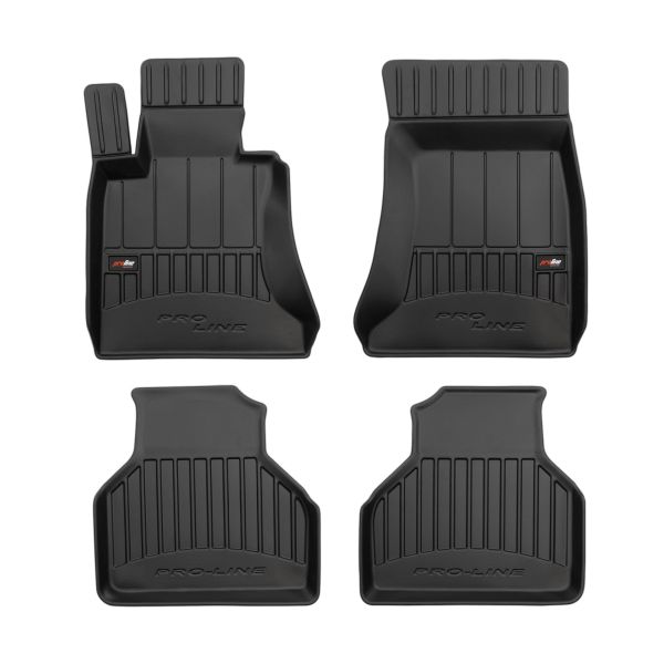 Set Covorase Auto Si Tavita Portbagaj BMW Seria 7 (E65, E66, E67) din 2001-2009, Cauciuc, Protectie Porbagaj, 4x Stickere auto cu BMW